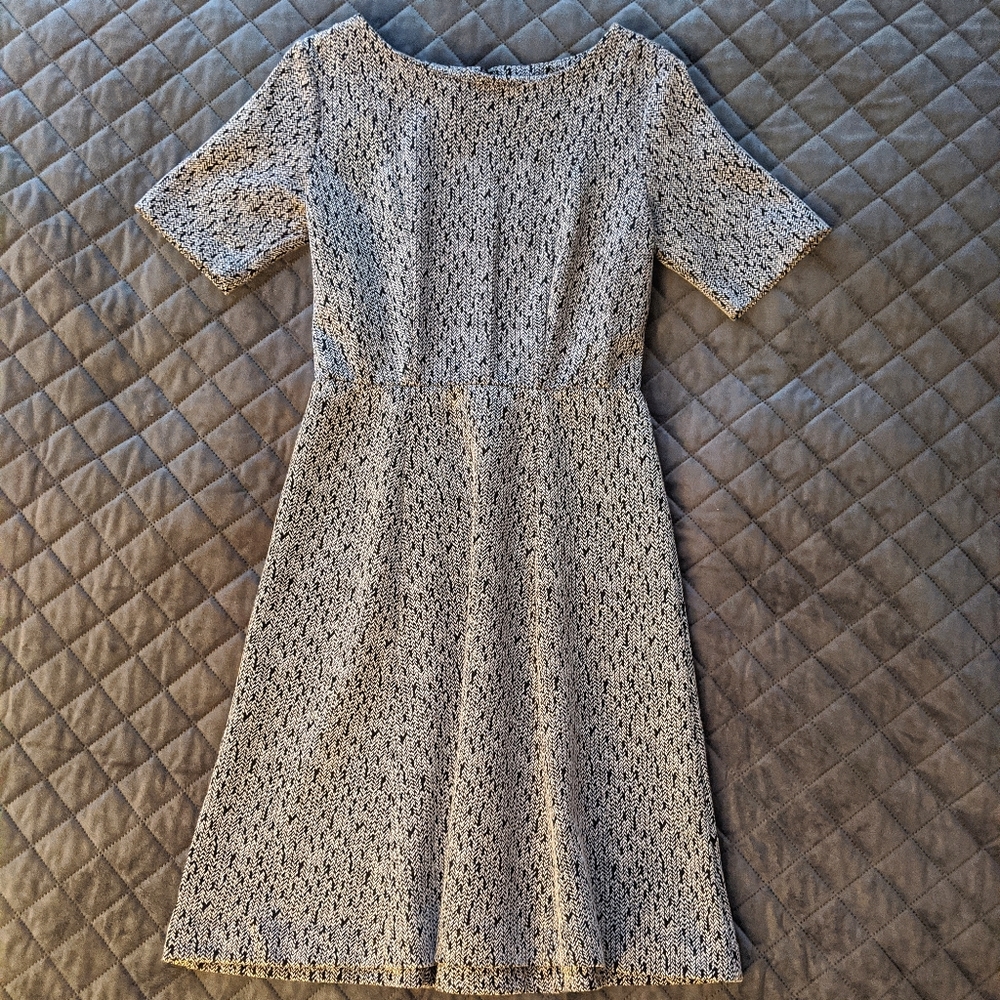 Tweed Ann Taylor 3/4 Sleeve Fit and Flair dress